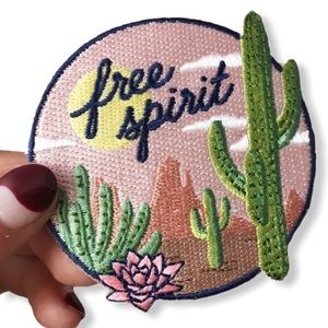 2/$15🎉 Free Spirit Pink Green Desert Iron Patch